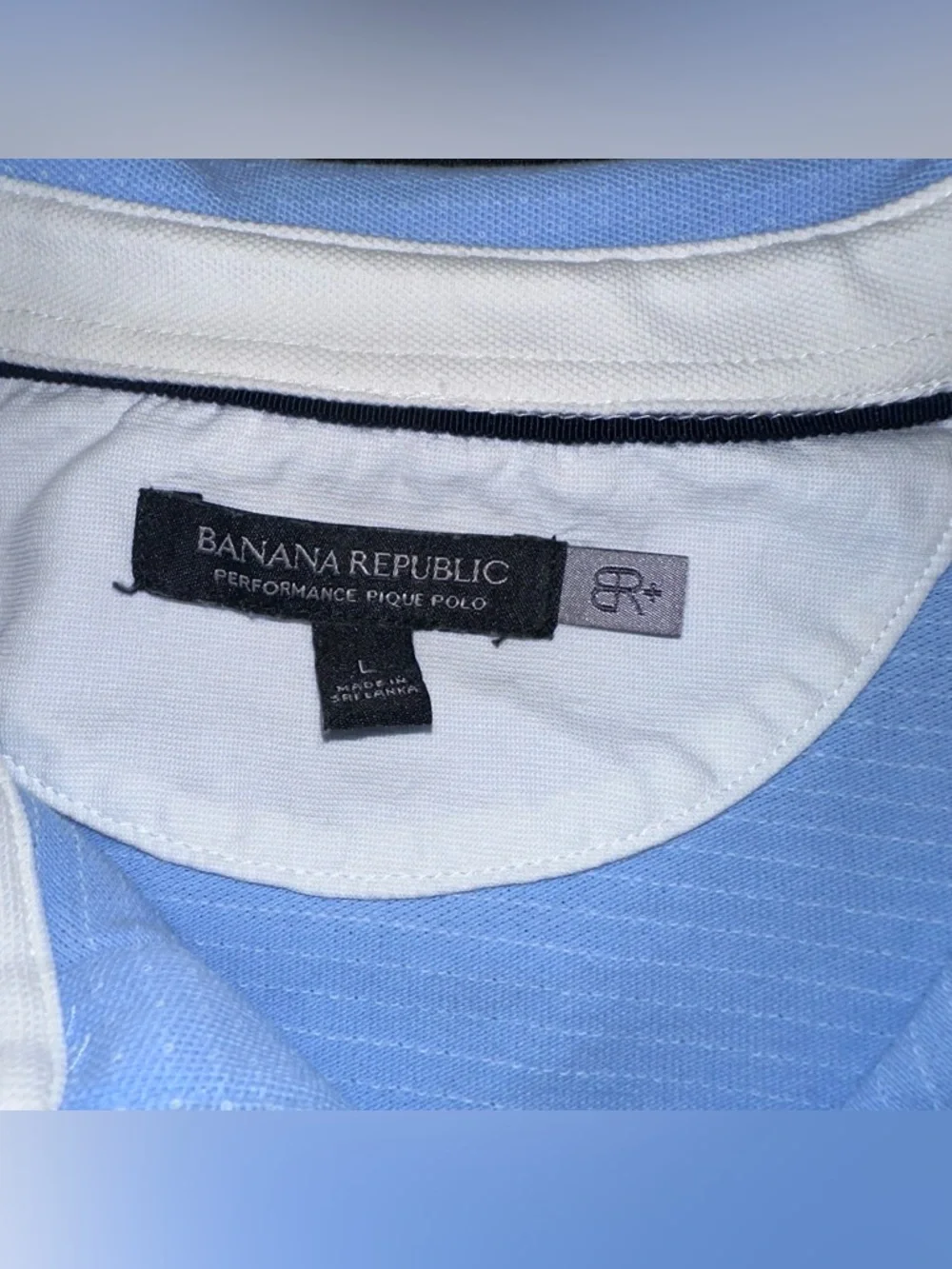 Banana Republic Performance Pique Polo Light Blue Men's Shirt size‎ large